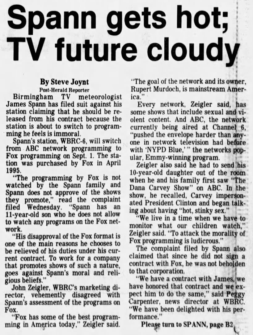 Spann gets hot; TV future cloudy