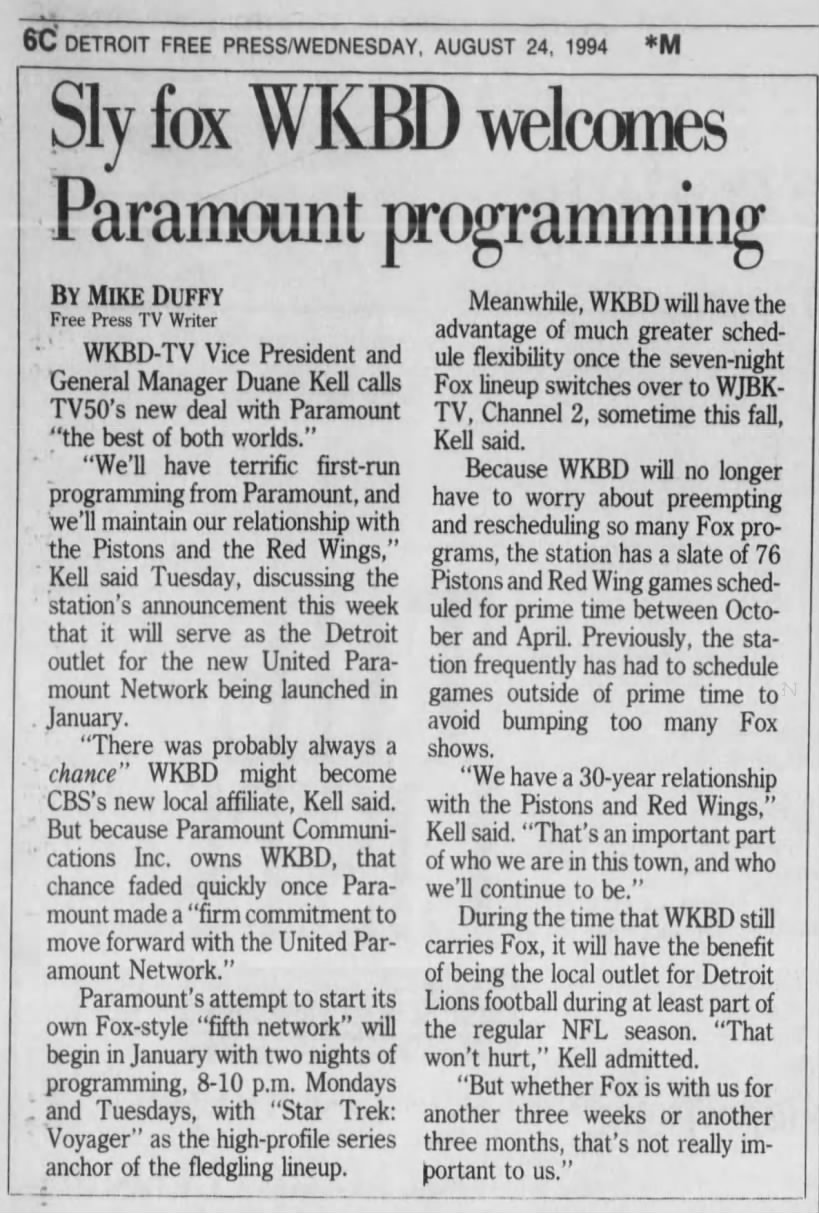 Sly fox WKBD welcomes Paramount programming