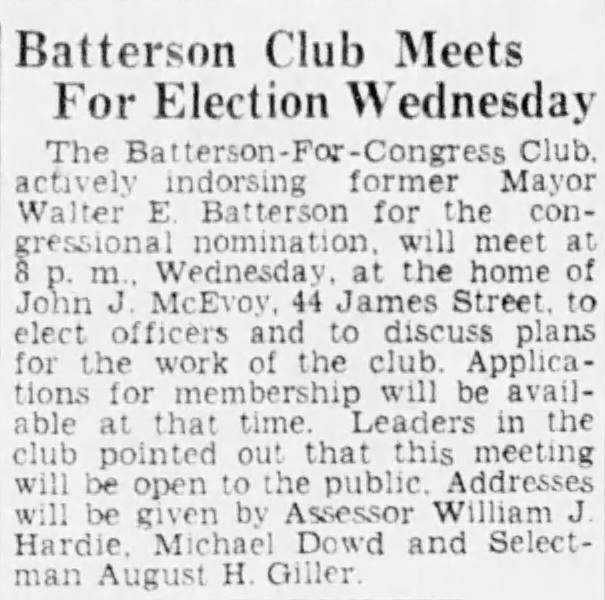 Batterson Club Meets For Election Wednesday