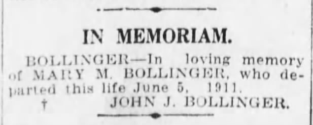 In Memoriam from John J, 1916