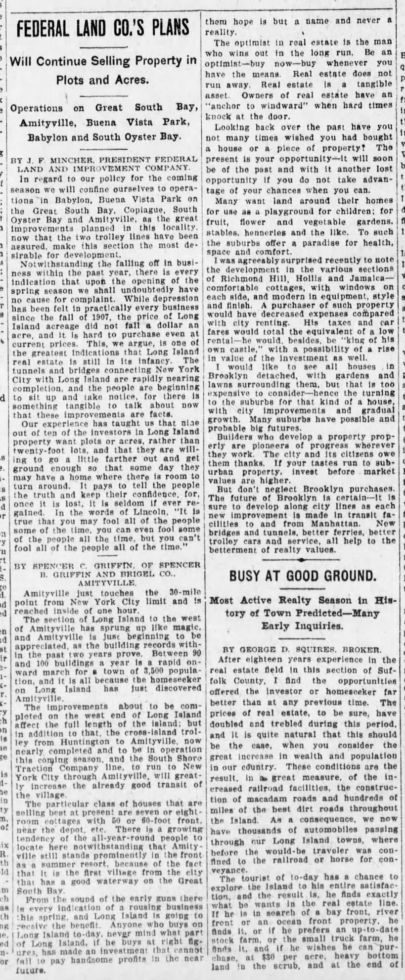 Brooklyn Daily Eagle 7 Mar 1909, Sun page 34 - Federal Land Company