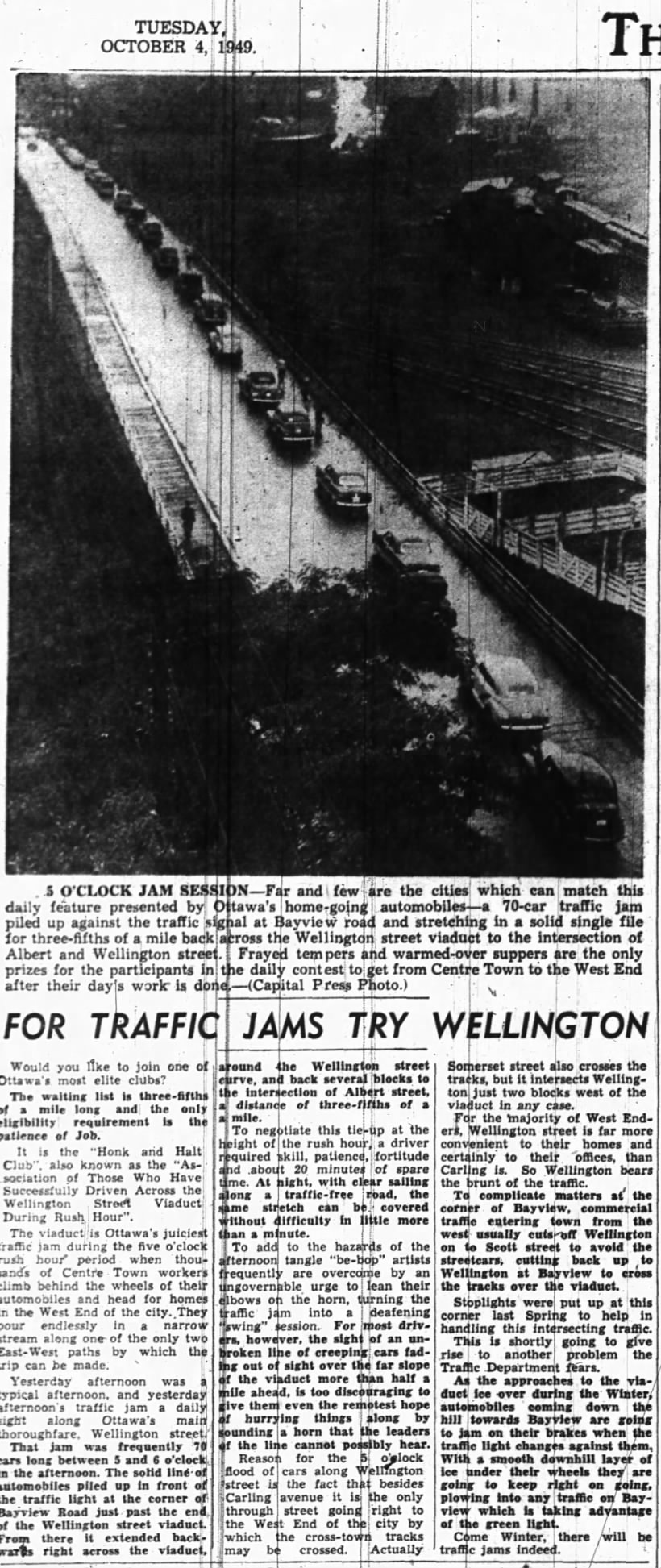 For Traffic Jams Try Wellington