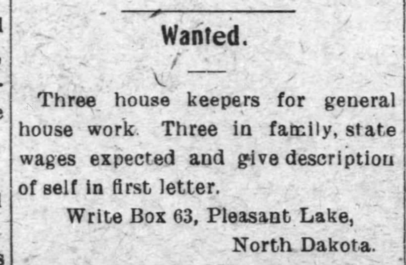 April 20 1921 News from Pleasant Lake ND