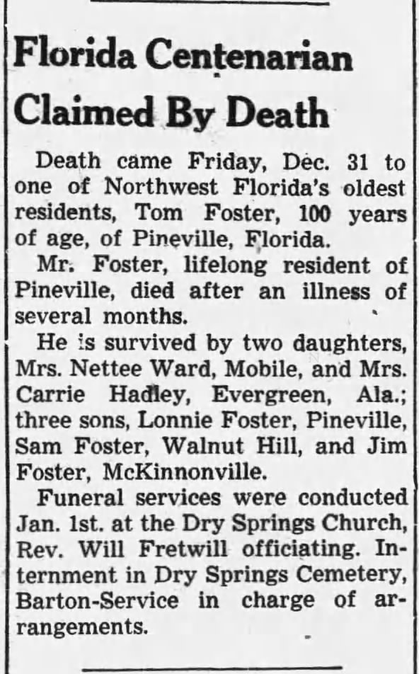 Tom Foster obituary