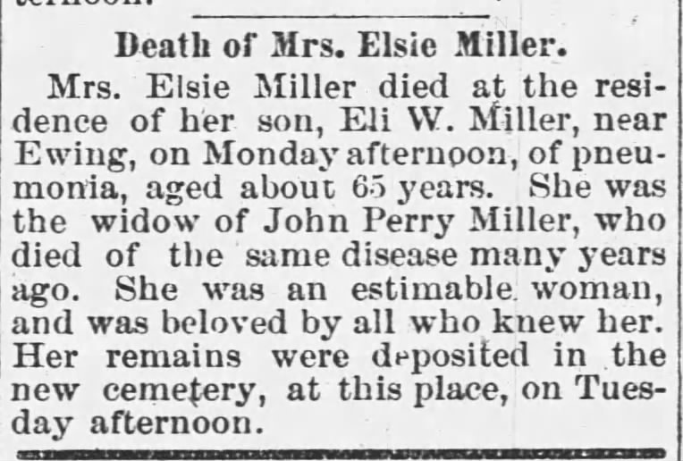 Elsie MIller - Death