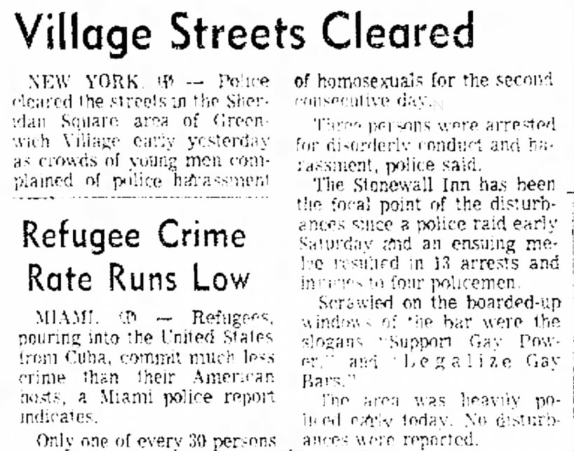 Stonewall riots 30 June 1969