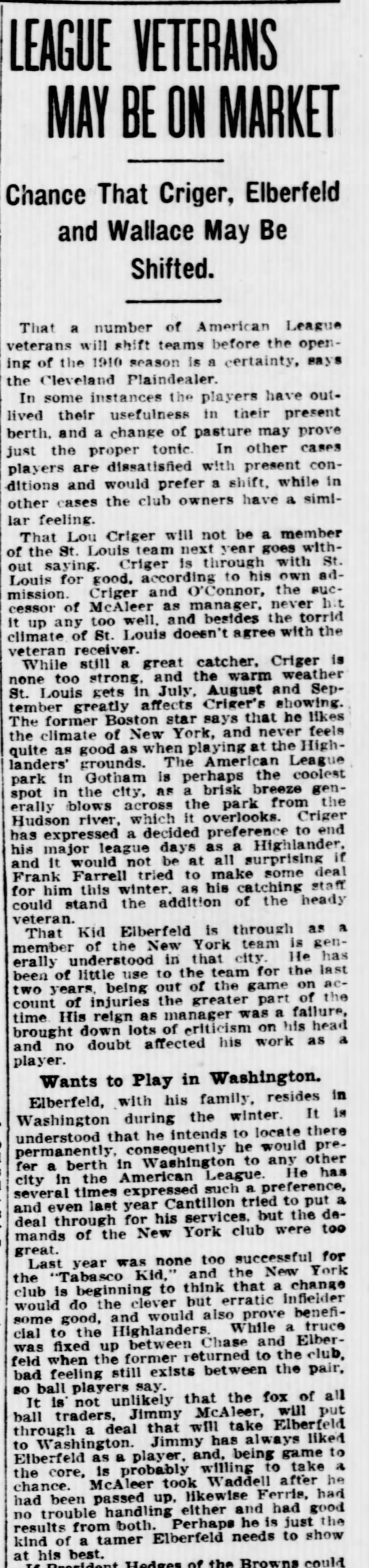Evening Star (Washington, District of Columbia) 14 Nov 1909, Sun Page 64
- Elberfeld out of NY