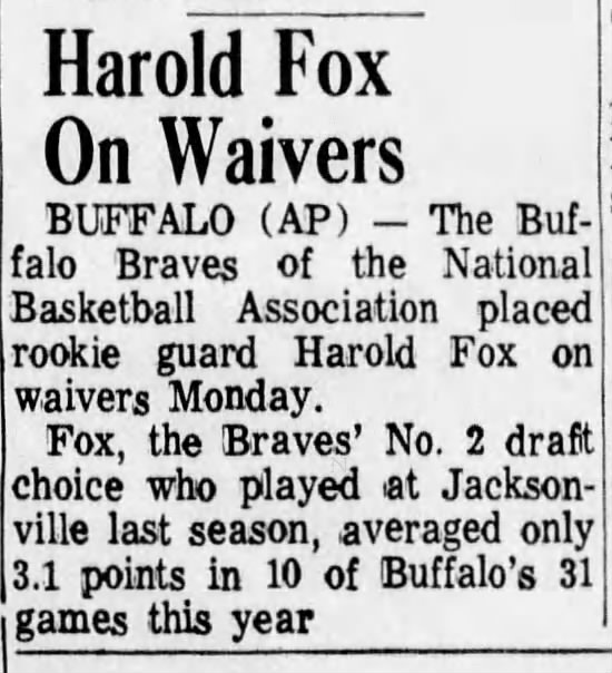 Harold Fox on waivers