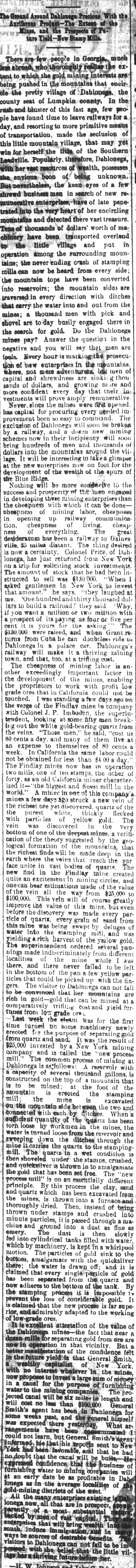 Gold Mining in Dahlonega, 1880, Feb. 1,1880