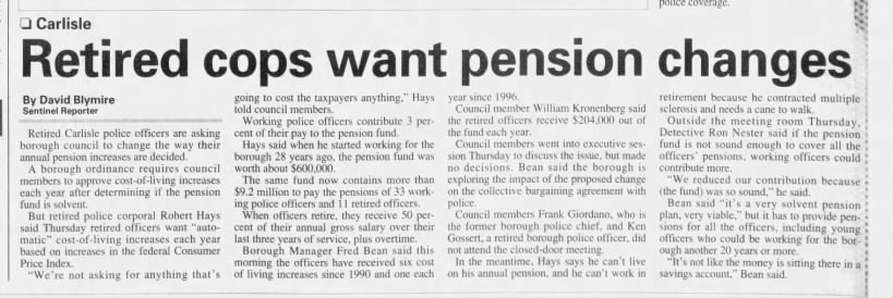 1999-3-12 CPD pension changes request