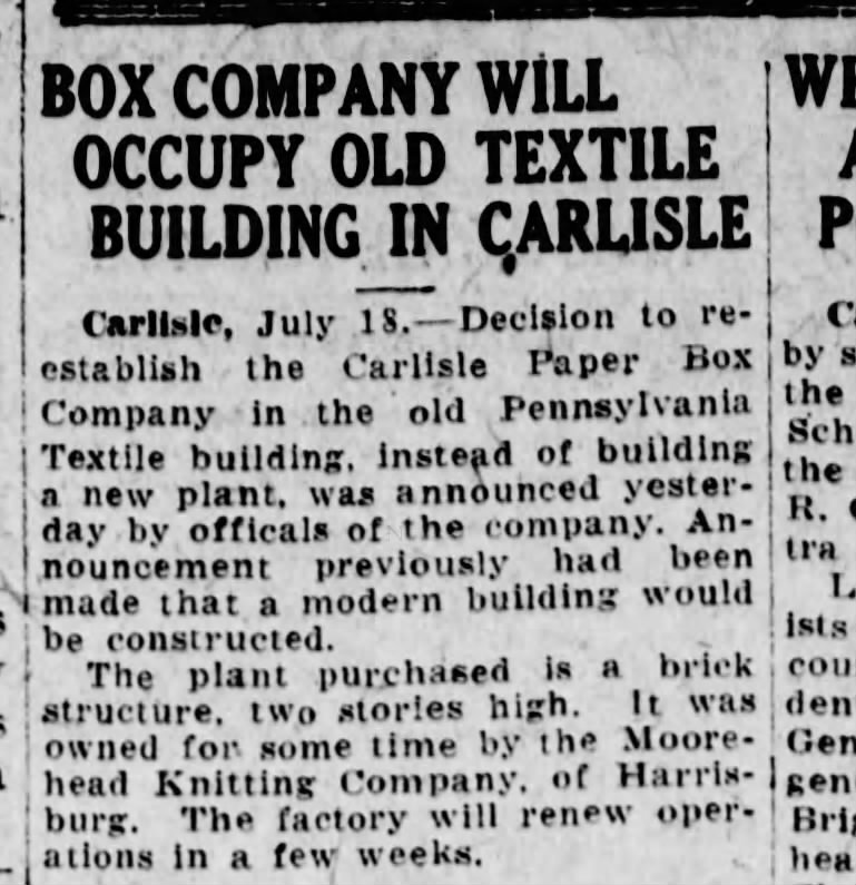 Carlisle paper box new plant 1925 pt 2