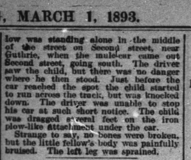 Young Goose child's 1893 report of accident 