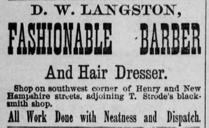 D.W. Langston is a black barber shop owner in Lawrence,Kansas.