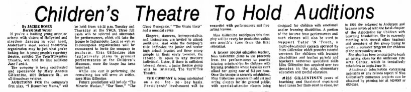 Annette Gillentine - The Teen 'N Twenties Theatre