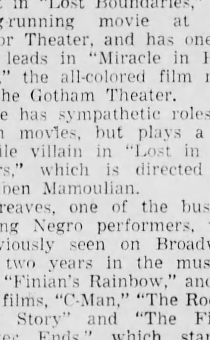 William Greaves "Negro performer on Broadway"