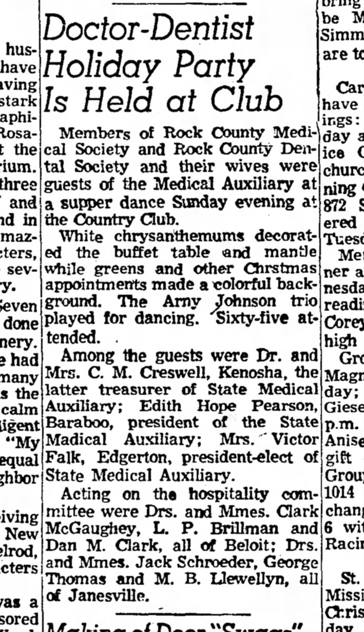 EH Pearson, Janesville Daily Gazette - Dec 7, 1953