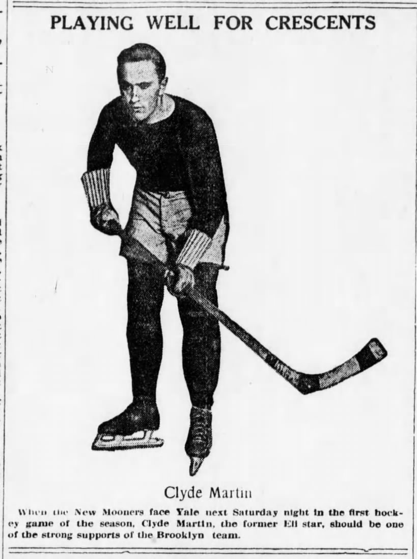 Clyde Martin photo playing hockey 1914