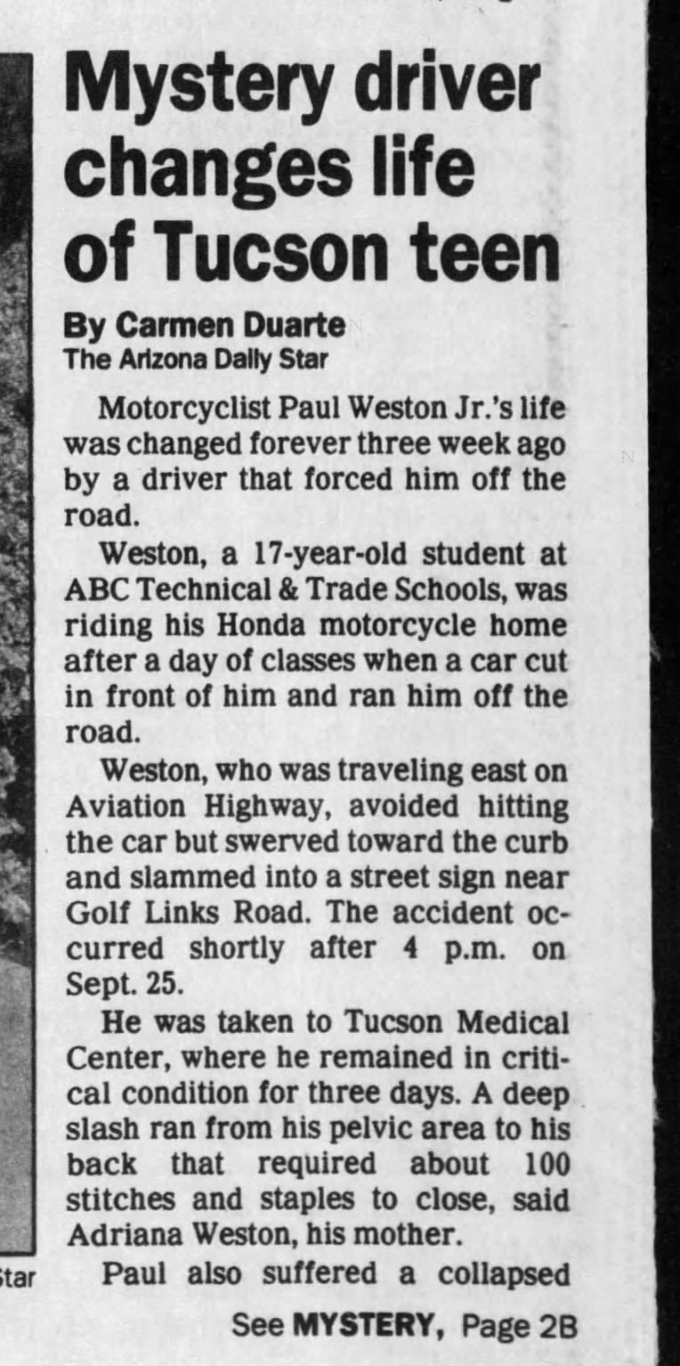 1991 - Paul Weston Jr. Accident (pg1)