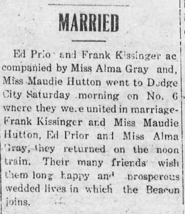 Frank & Maude Hutton married