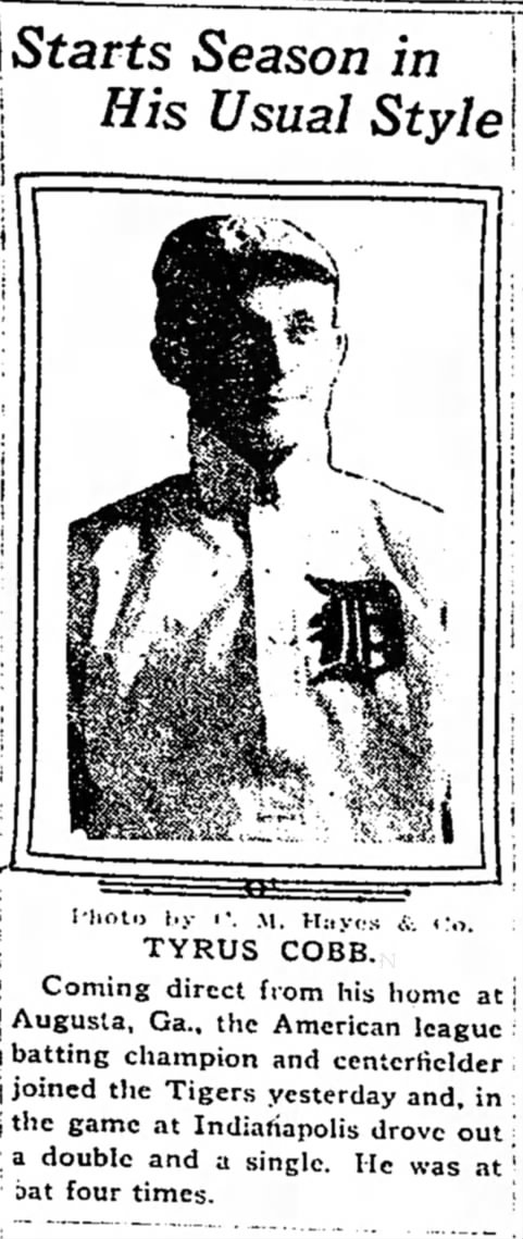 Sun 4/11/1920: Cobb reports