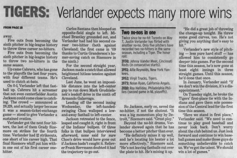 Wed 6/15/2011: Verlander 2-hit shutout vs CLE (pg 2 of 2)