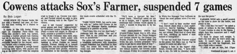 Sat 6/21/1980: Cowens attacks Farmer (CHI coverage) (pg 1 of 2)