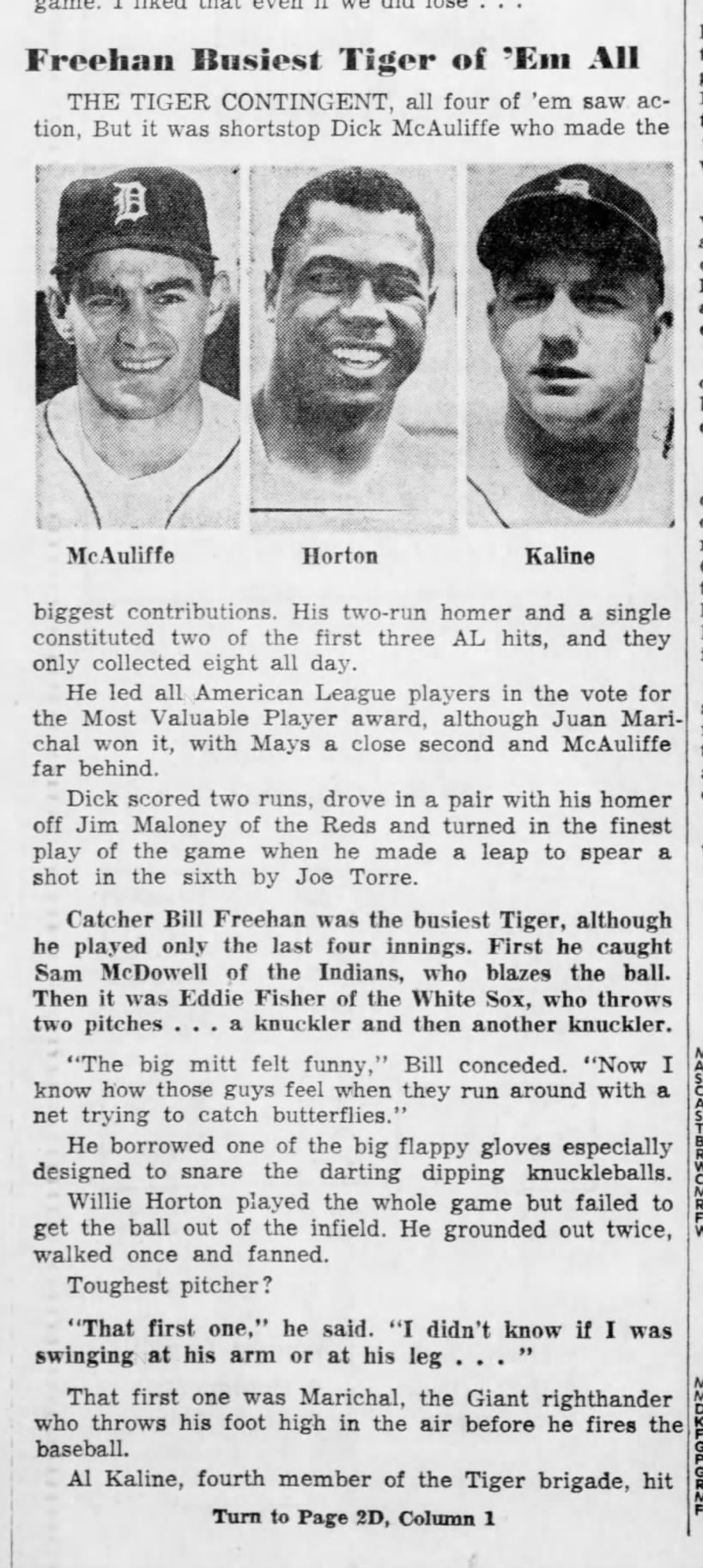 Wed 7/14/65: Tigers in the ASG