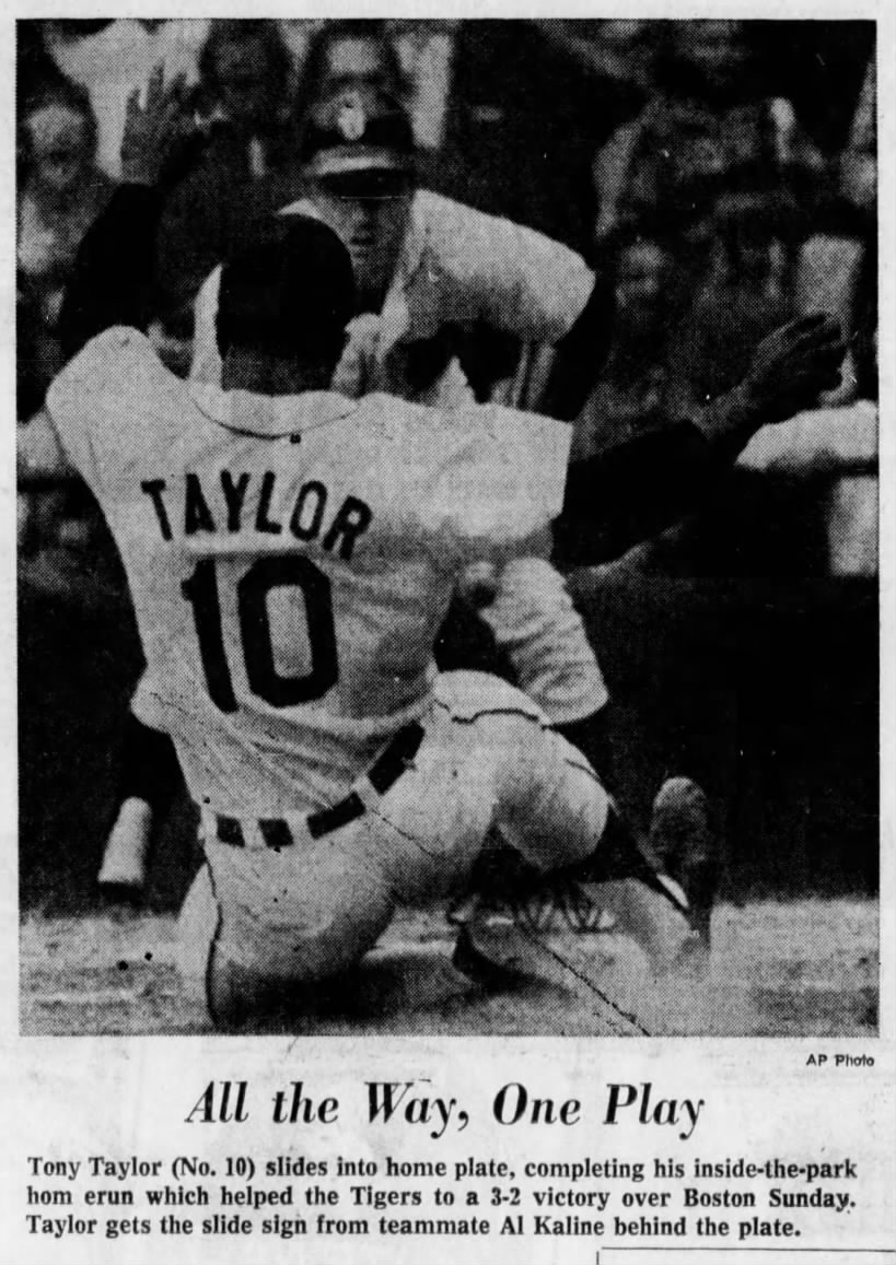 Mon 9/13/1971: Pic - Taylor sliding home (IPHR)
