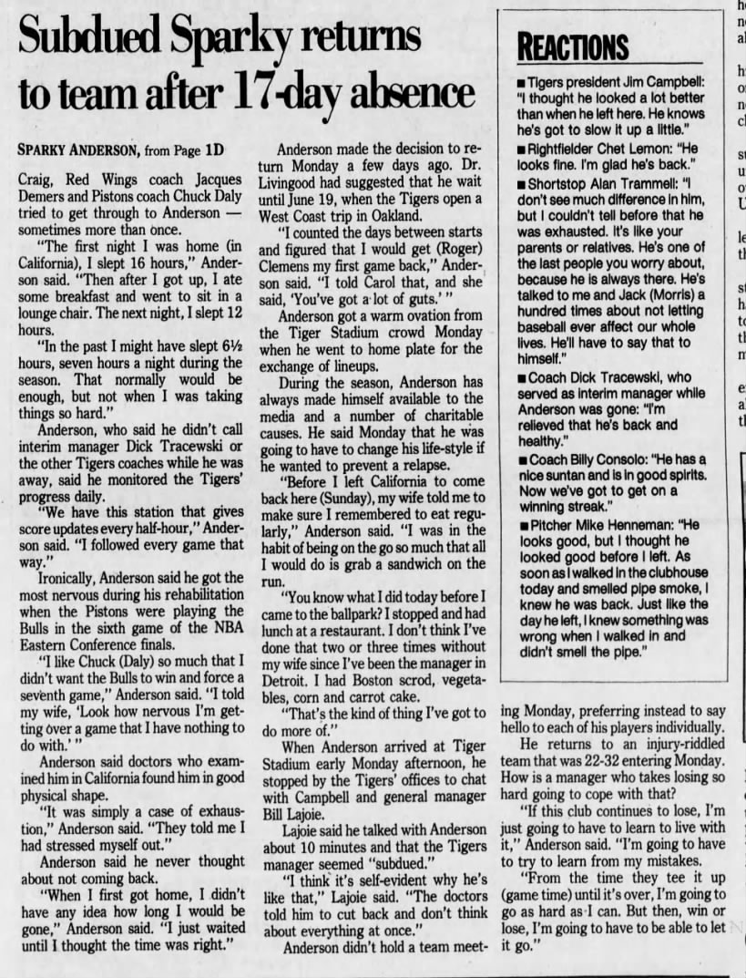 Tues 6/6/89: Sparky returns (pg 2 of 2)