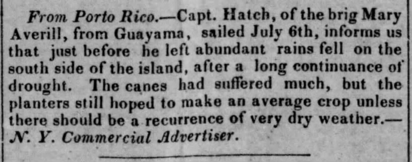 Guayama sugar crop July 1842