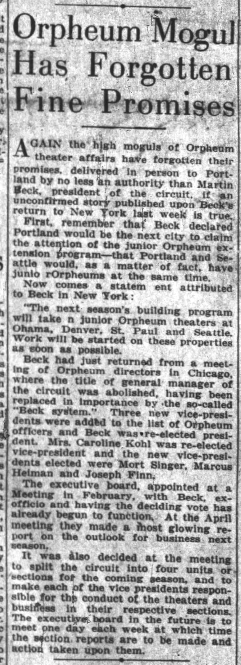 Caroline Kohl re-elected
Oregon Daily Journal - Portland
April 22, 1922, Page 51