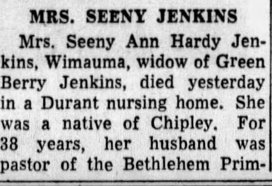 Obituary for Seeny Ann JENKINS