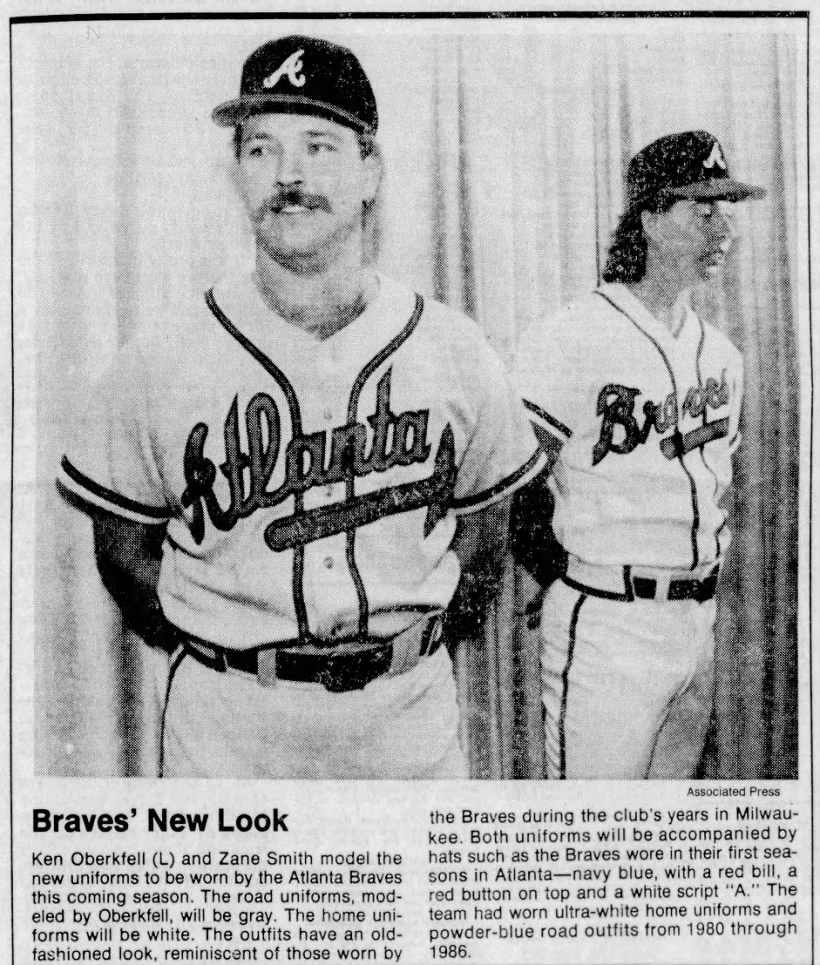 Braves uniforms in 1987