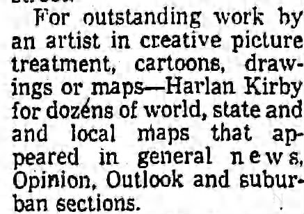 Harlan Kirby award by L.A. Times for outstanding art. 1/31/1963