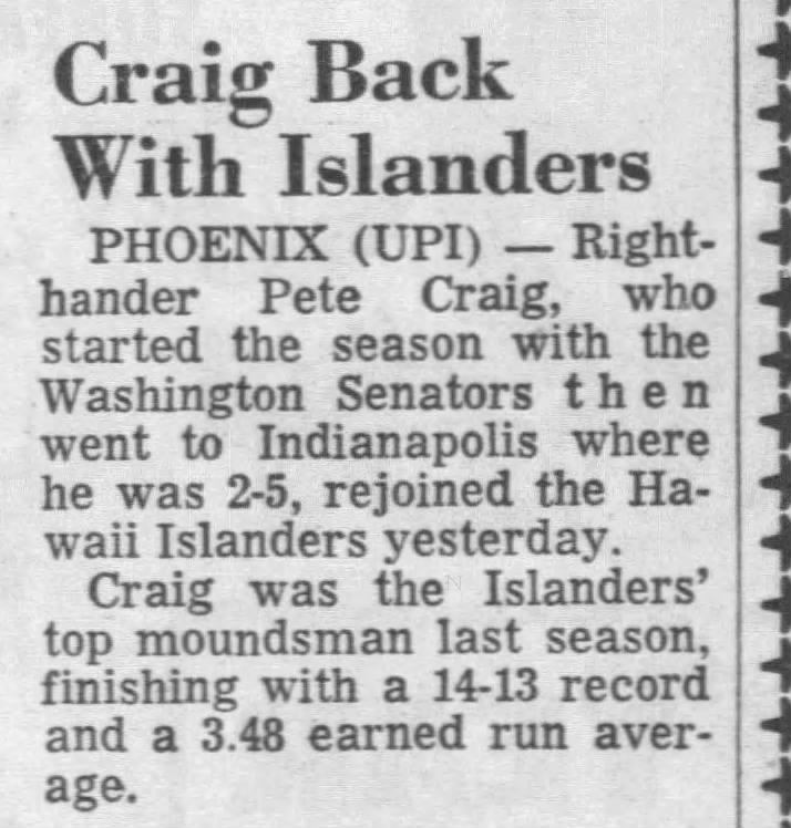 Craig Back With Islanders