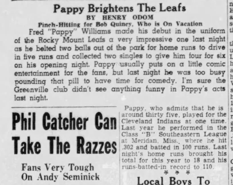 Pappy Brightens The Leafs
