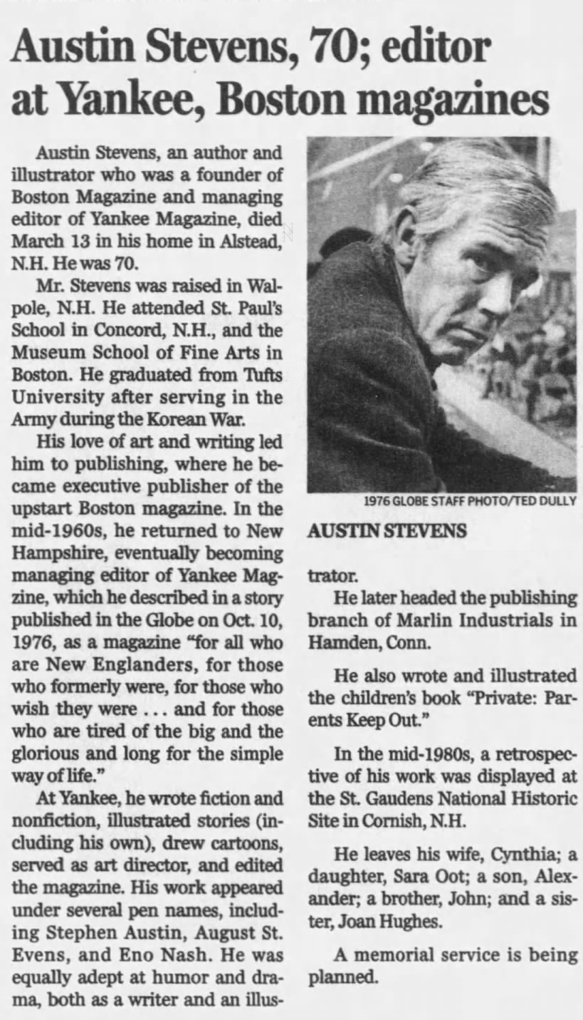 Obituary for Austin Stevens (Aged 70)