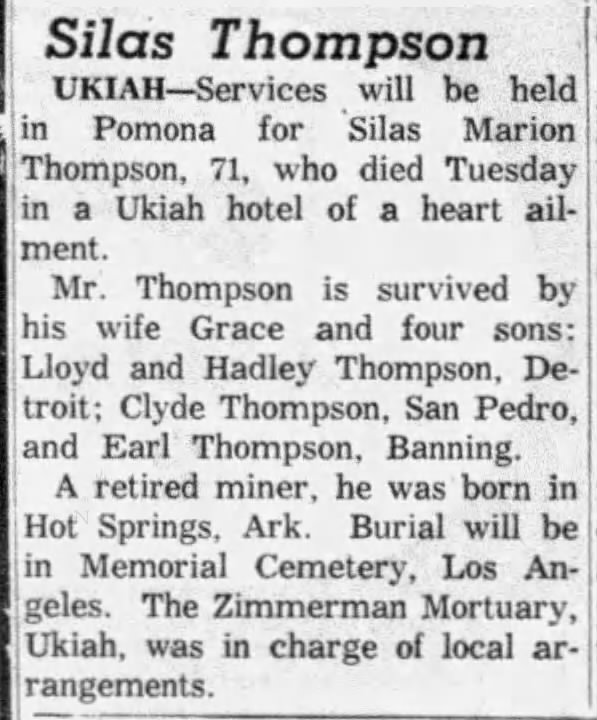 Silas Thompson obituary