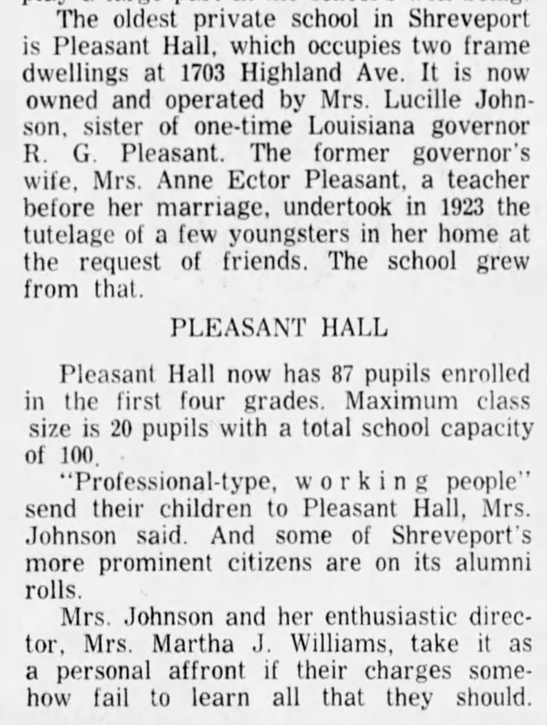 Godfrey, Bill. Pleasant Hall. The Shreveport Times (Shreveport, Louisiana) March 20, 1960, p 61