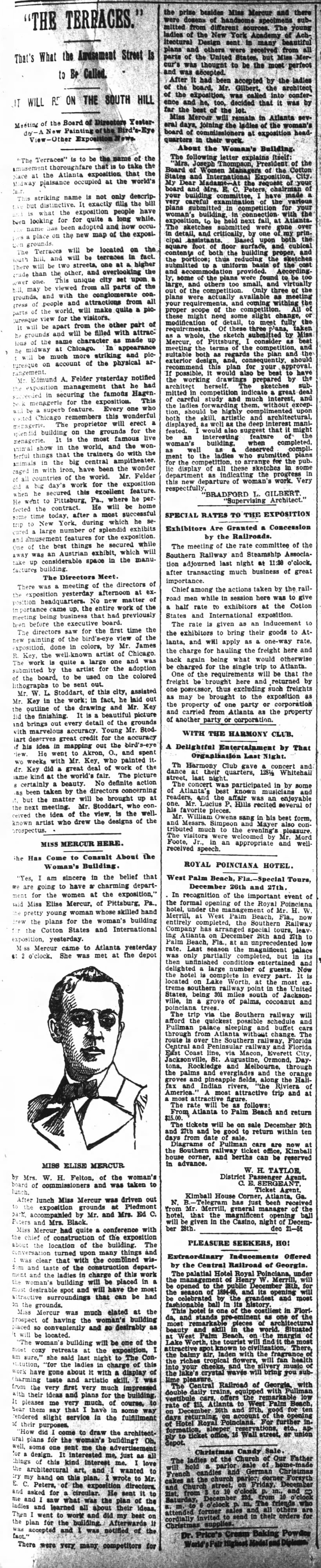Miss Mercur Here, The Atlanta Constitution, (Atlanta, Georgia), 21 December 1894, p 7
