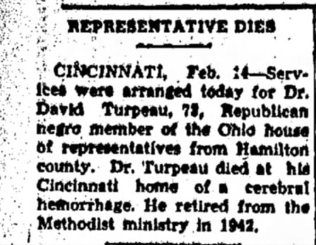 Representative Dies. The Marysville Tribune (Marysville, Ohio) 14 February 1947, p 4