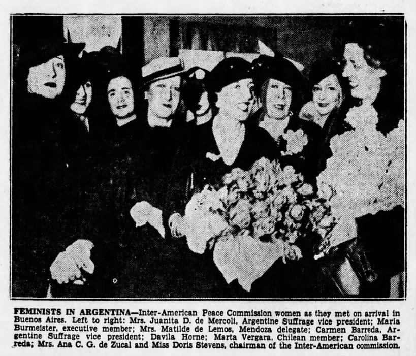 Feminists in Argentina, The Altoona Tribune (Altoona, Pennsylvania), 4 December 1936, p 8