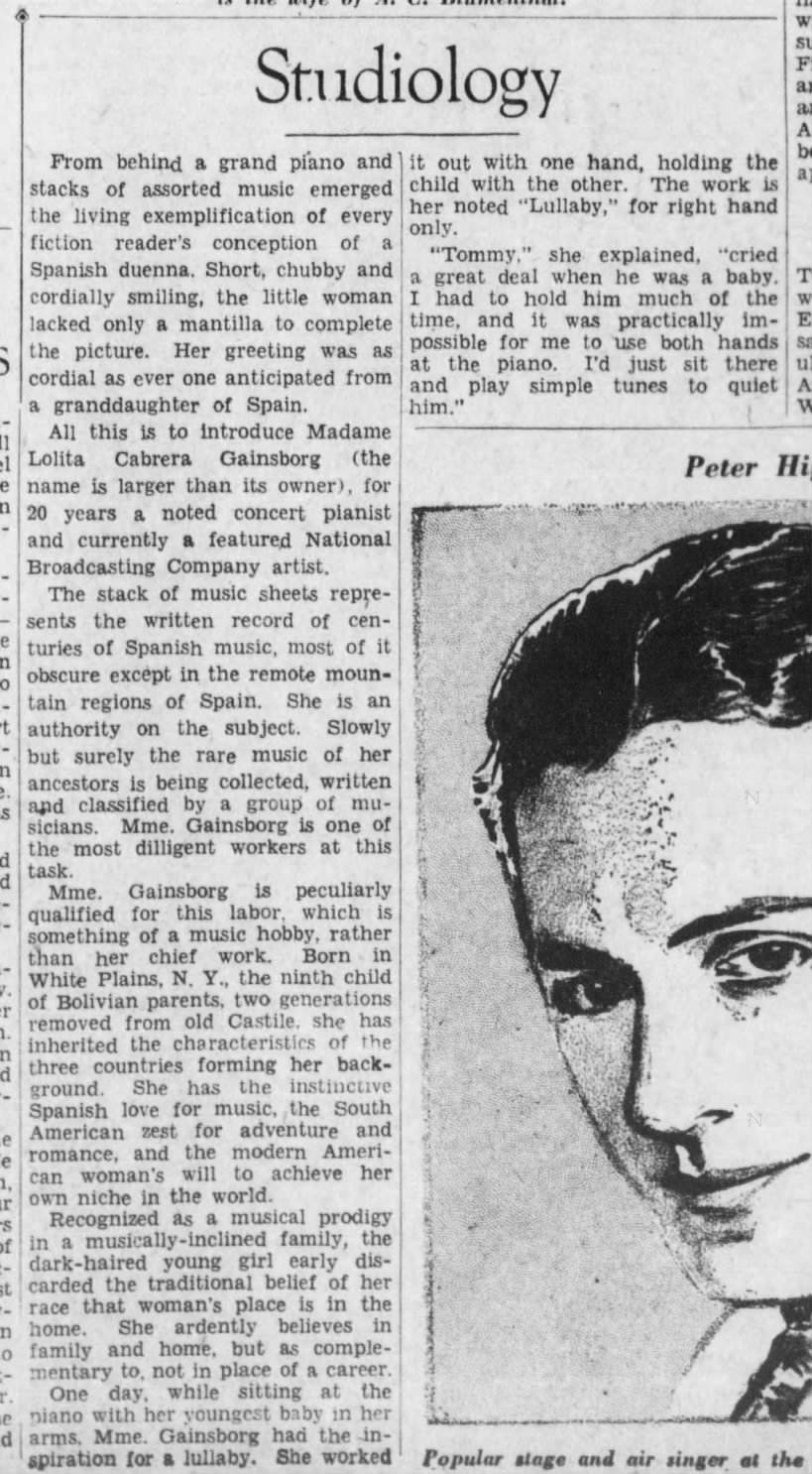 Studiology. The Brooklyn Daily Eagle. (Brooklyn, New York) 25 September 1932, p 66