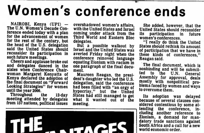 Women's conference ends. The Ukiah Daily Journal (Ukiah, California) 28 July 1985, p 8