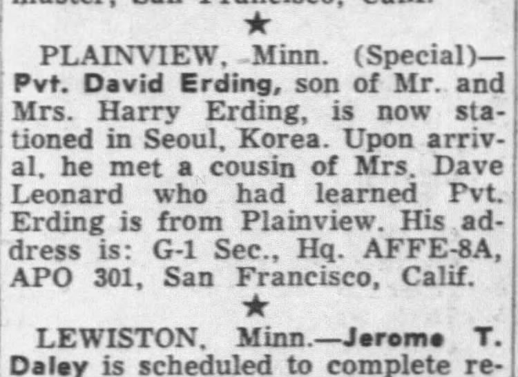 David Erding is stationed in Seoul, South Korea