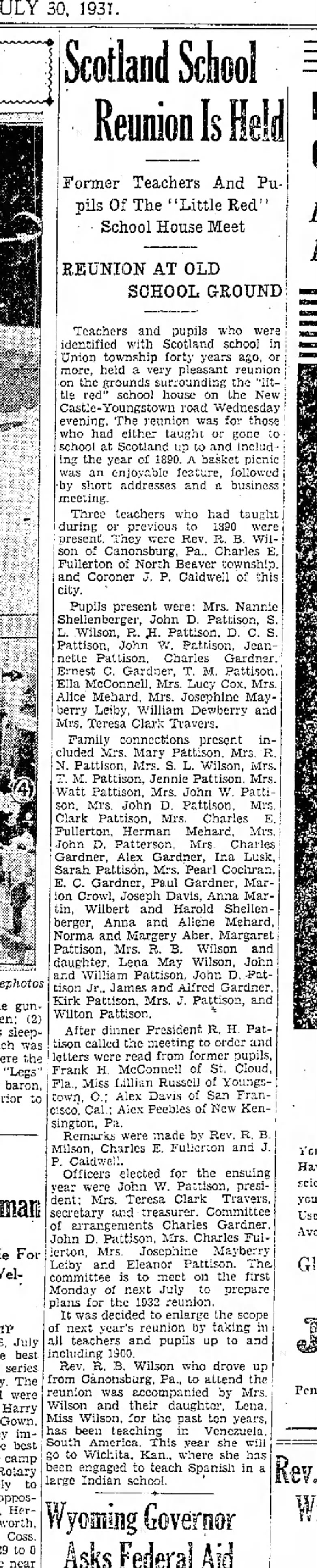 New Castle News (New Castle, PA), Thursday, 30 July 1931 p9 c6