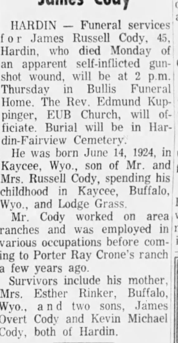 Obituary for James Russell Cody