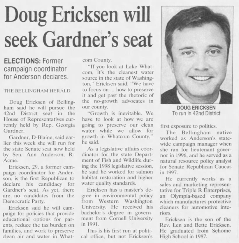 Doug Ericksen will see Gardner's seat