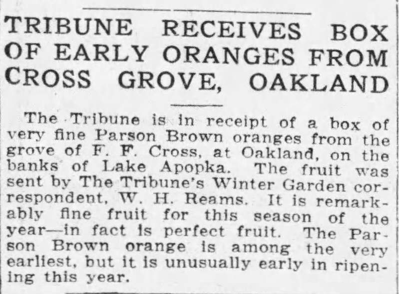 W.H. Reams buys oranges