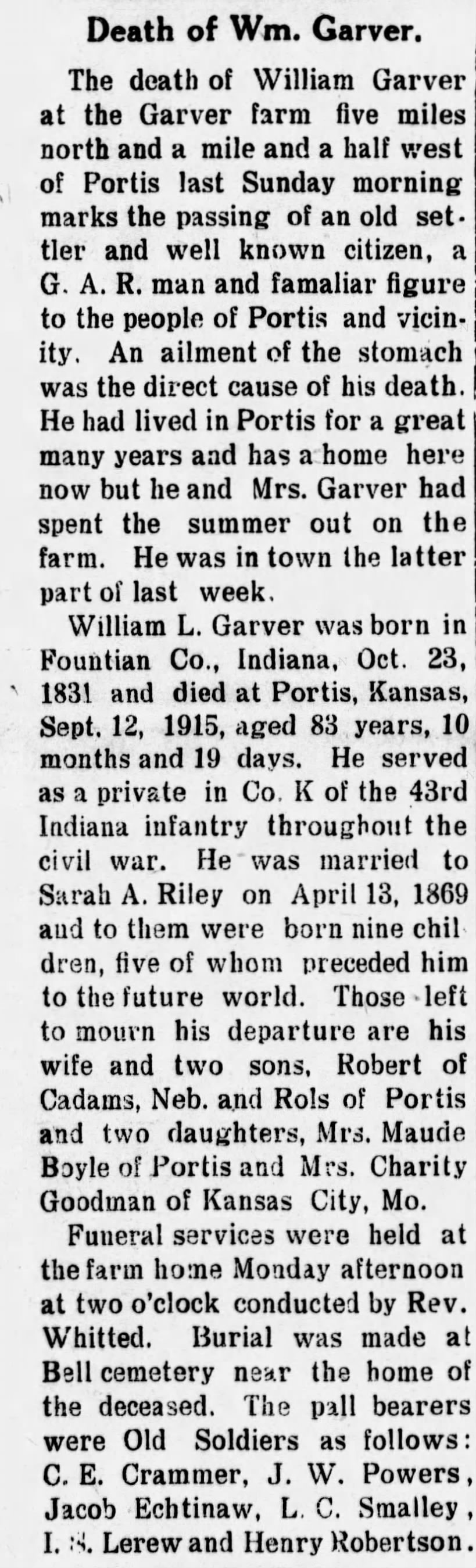 Obituary for William L. Garver